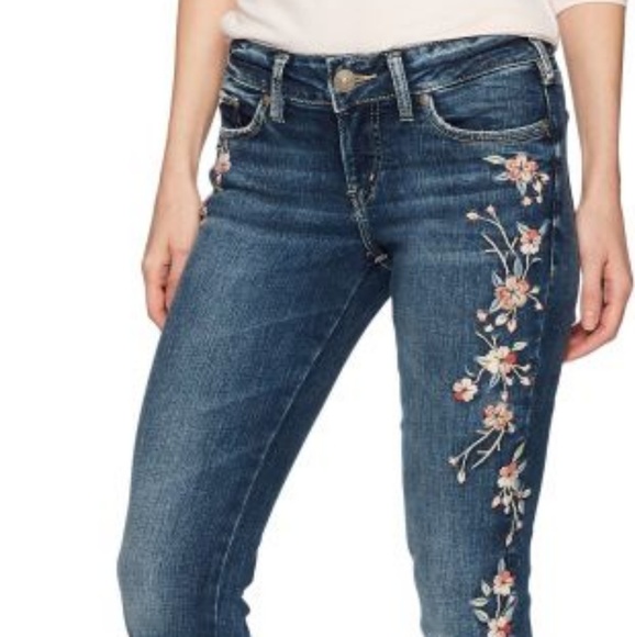 Silver Jeans Denim - SILVER Elyse Skinny Jeans With Embroidery